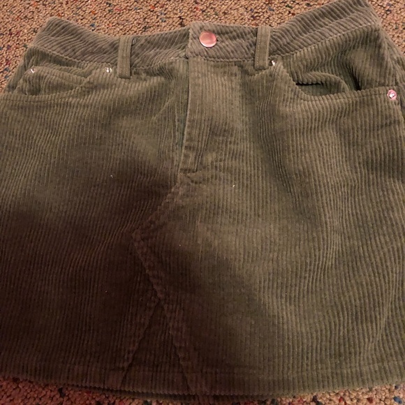 3/$30 sale! Forever21 Green Skirt Cordury - Picture 2 of 4